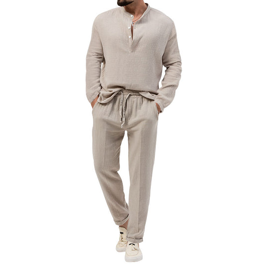 Traje Casual de Manga Larga en Colores Sólidos para Hombre - Image 12