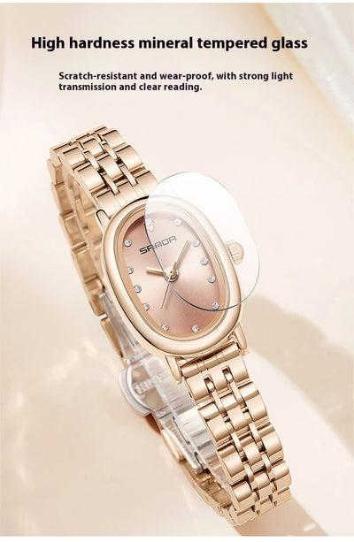 Reloj de Cuarzo para Mujer con Correa de Cuero y Acero Inoxidable Resistente al Agua - Image 17