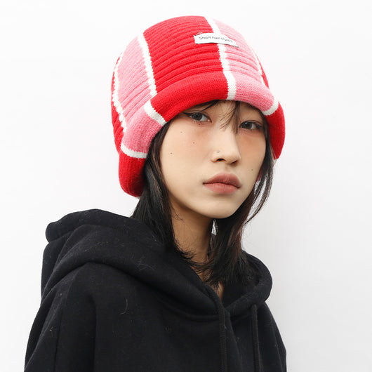 Gorro Tejido Rayado Colorblock Estilo Occidental - Image 5