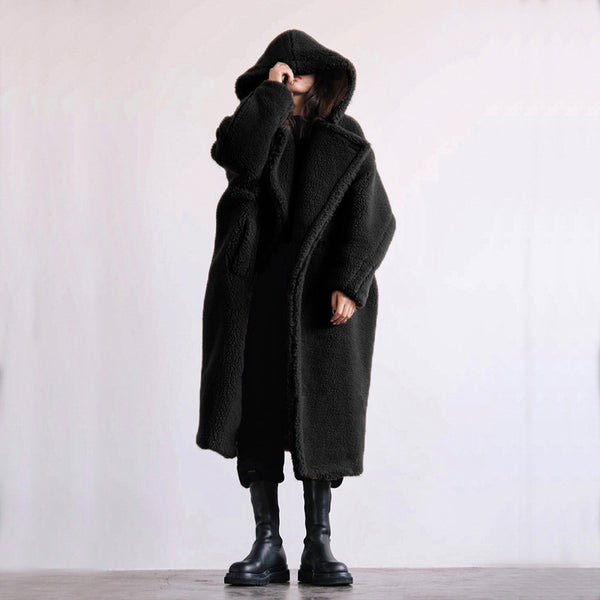 Abrigo de Piel Sintética Casual para Otoño e Invierno - Largo Medio para Mujer