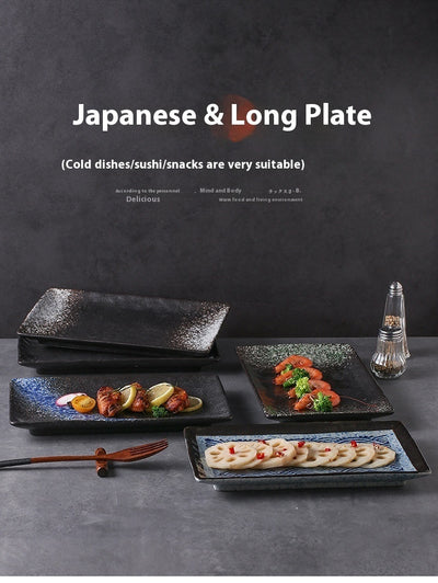 Plato Rectangular de Cerámica Estilo Japonés para Sushi y Presentación - Image 22