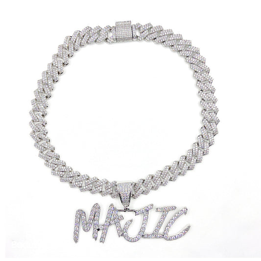 Collar Personalizado Hip-Hop con Letras Estilo Europeo Americano