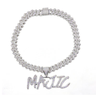 Collar Personalizado Hip-Hop con Letras Estilo Europeo Americano