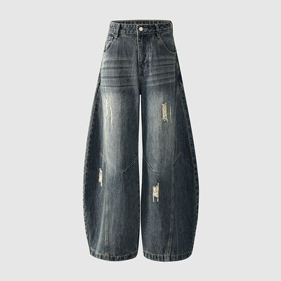 Pantalones Vaqueros Vintage Estilo Americano Bootcut Talle Ancho Lavado - Image 9