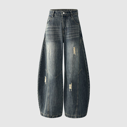 Pantalones Vaqueros Vintage Estilo Americano Bootcut Talle Ancho Lavado - Image 9