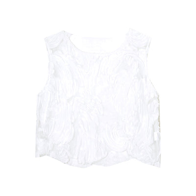 Blusa de Encaje con Recortes Ondulados y Costuras Decorativas - Image 7