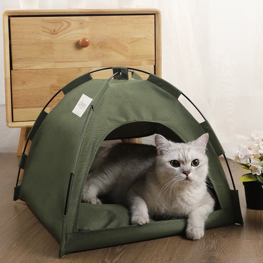 Cama Fresca para Mascotas con Carpa y Cojín Removible