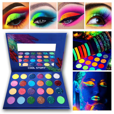 Paleta de 24 Sombras Luminosas con Acabado Mate y Fluorescente - Image 3