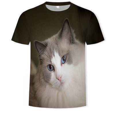 Playera Estampada Digital con Gato Adorable para Hombre - Image 6