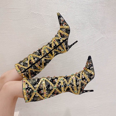 Tacones Stiletto con Cristales Brillantes - Zapatos de Tacón Alto para Mujer - Image 4