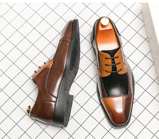 Zapatos de Cuero Talla Grande con Punta Cuadrada - Elegancia Formal y Casual - Image 17