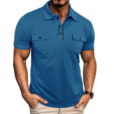 Polo Casual de Verano con Bolsillos y Botones para Hombre - Image 21