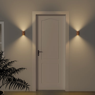 Lámpara LED con Sensor de Movimiento y Diseño de Madera Maciza - Image 2