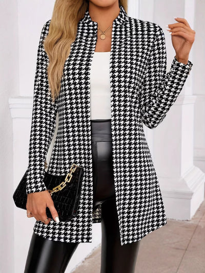 Abrigo Estampado Dos Estaciones para Mujer - Cuello Redondo Traje Pequeño - Image 10