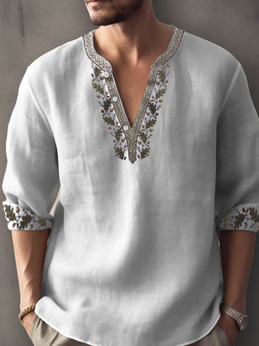 Camisa de Lino Bambú con Impresión 3D Digital de Manga Larga Estilo Europeo - Image 30