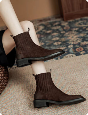 Botas Chelsea de Cuero Genuino Estilo Retro Británico para Mujer - Image 10