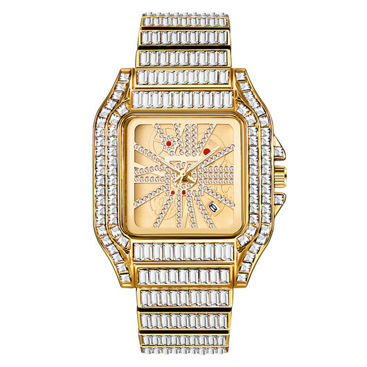 Reloj de Cuarzo Hip Hop con Diamantes Completos y Carátula Grande para Hombre - Image 6