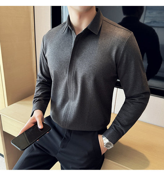 Camisa Manga Larga Ajustada con Diseño de Cierre y Rayas Elásticas - Image 35