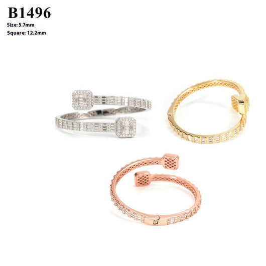 Pulsera de Plata S925 con Moissanita Cuadrada - Image 5