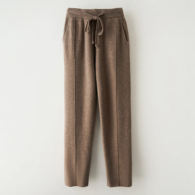 Pantalones de Lana Pura Cintura Alta Invierno - Harem Rectos Abrigados - Image 3