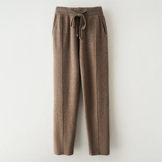 Pantalones de Lana Pura Cintura Alta Invierno - Harem Rectos Abrigados - Image 3