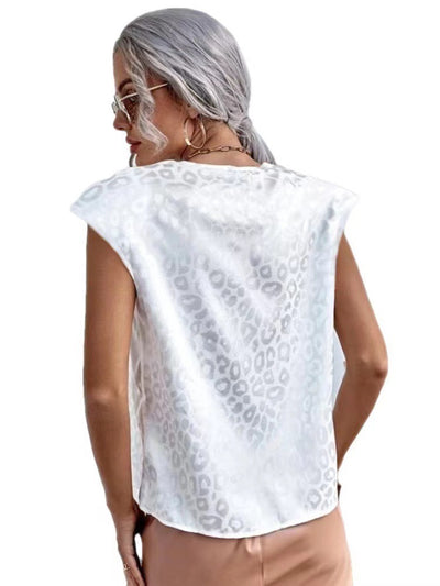 Blusa Satinada Suelta de Manga Corta para Mujer - Image 17