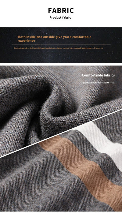 Suéter Rayado con Cuello Postizo Falso Dos Piezas para Hombre - Image 10