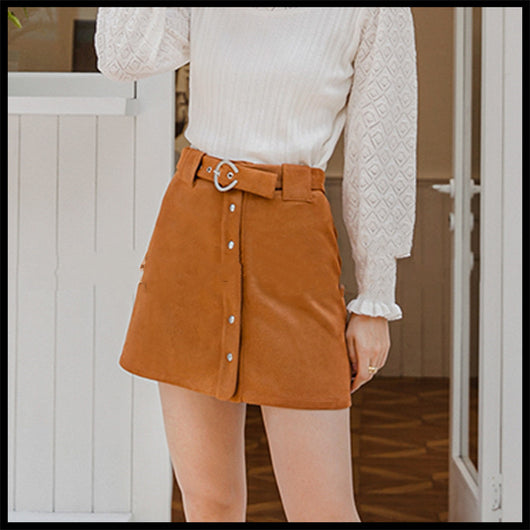Falda Casual Slim en Camel - Image 10