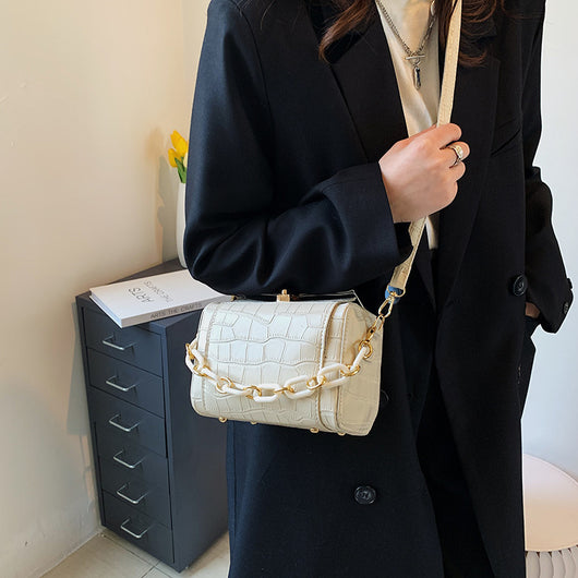 Bolso de Cadena Gruesa con Patrón de Piedra para Mujer - Image 6