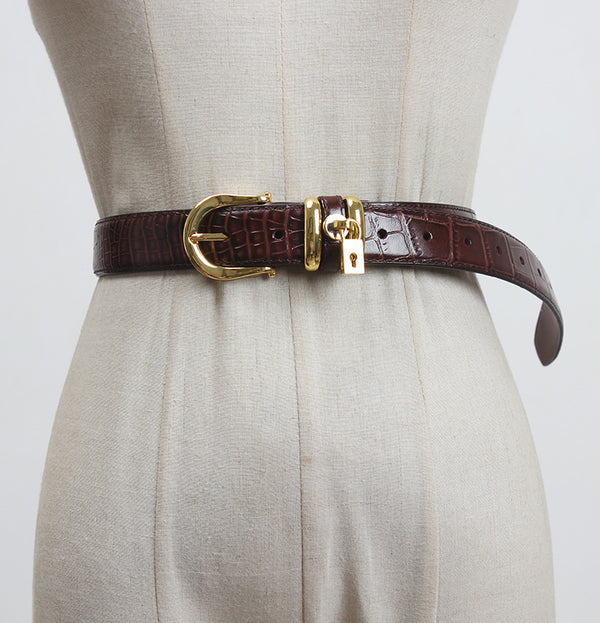 Cinturón de Cuero Genuino para Mujer - Diseño Minimalista y Versátil