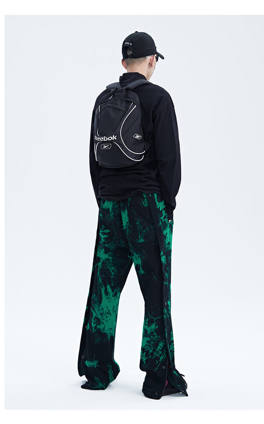 Pantalones Hombre Tie Dye Negro y Verde con Cierre de Cremallera - Image 13
