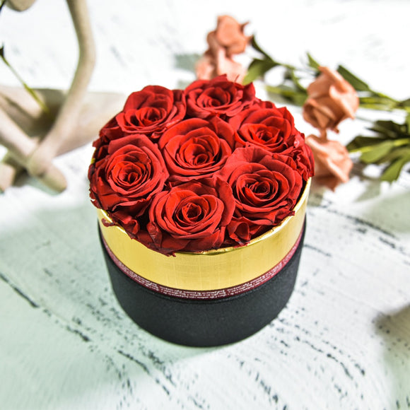 Caja de Regalo Navideña con Rosas Preservadas Hug Bucket
