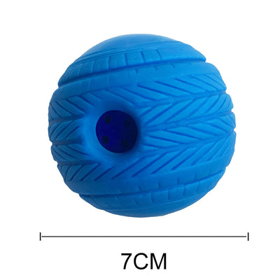 Yellow and green textured dog toy ball with food leakage holes, measuring 10cm in diameter. - Image 37
