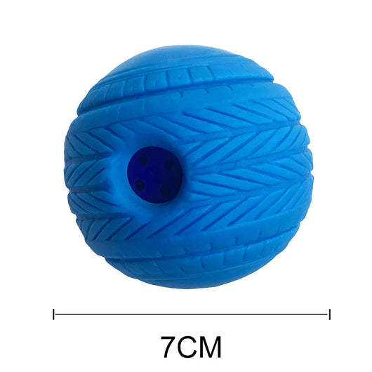 Yellow and green textured dog toy ball with food leakage holes, measuring 10cm in diameter. - Image 37
