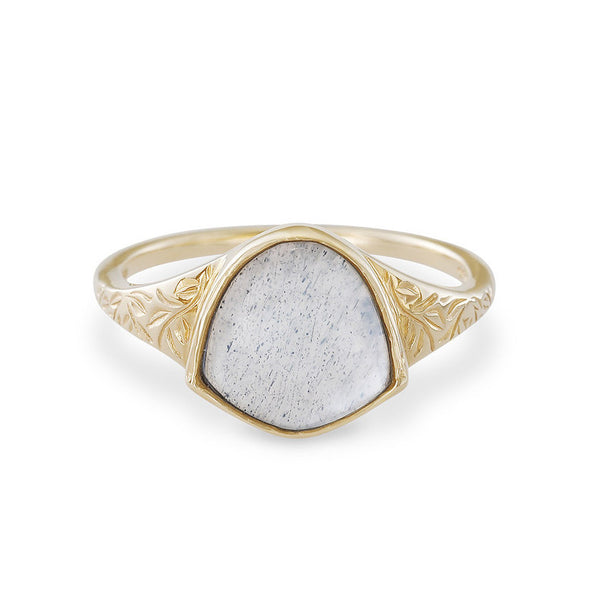 Anillo de Plata 925 con Cristal Natural y Patrón de Hoja - Image 5