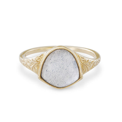 Anillo de Plata 925 con Cristal Natural y Patrón de Hoja - Image 5