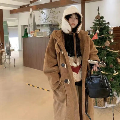 Abrigo de Lana de Cordero Holgado de Largo Medio para Mujer - Image 7