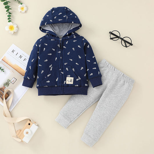 Conjunto de Sudadera con Capucha y Pantalón para Niño - Outfit Deportivo Otoñal - Image 7