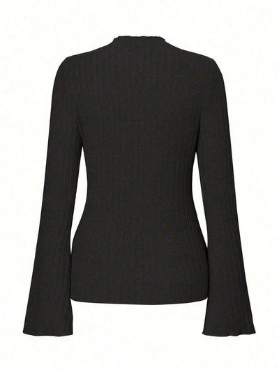 Blusa Manga Larga Cuello Redondo Rayas Texturizadas Ajuste Slim - Image 8