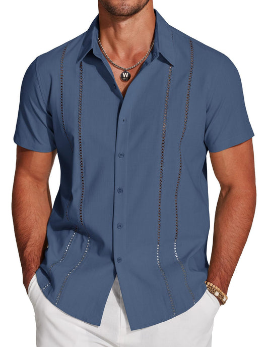 Camisa Hawaiana Versátil de Manga Corta para Hombre - Image 9