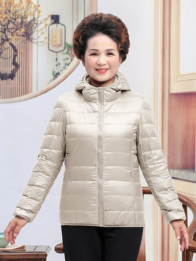 Chaqueta Corta de Plumón de Pato Blanco para Mujer - Abrigo Elegante y Ligero - Image 9