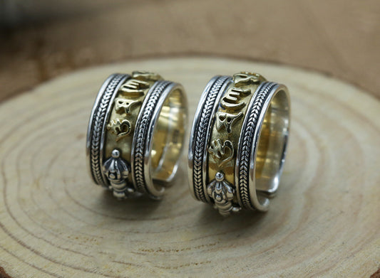 Anillo de Mantra de Seis Caracteres para Hombre y Mujer - Image 2