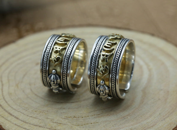 Anillo de Mantra de Seis Caracteres para Hombre y Mujer