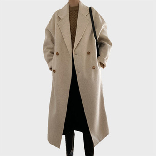 Abrigo de Lana Reversible Doble Cara Elegante - Image 20