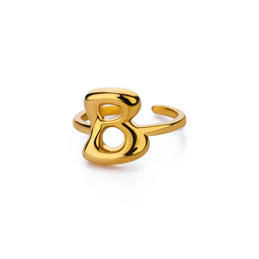 Anillo de Letras Bubble Dorado en Oro 18K Chapado - Image 7