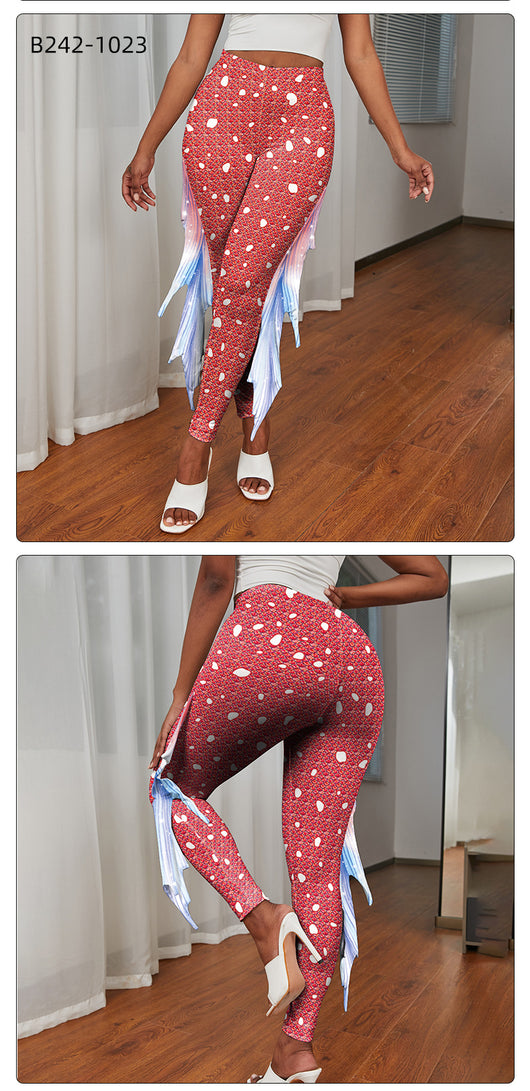 Pantalones Levanta Cadera con Estampado Digital La Sirenita Colorida - Image 12