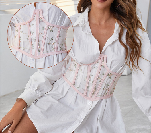 Faja Reductora Femenina con Malla Elástica y Detalles Bordados - Image 3