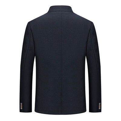 Traje Zhongshan de Lana Tweed con Cuello Mao - Elegancia Tailored Refinada - Image 5