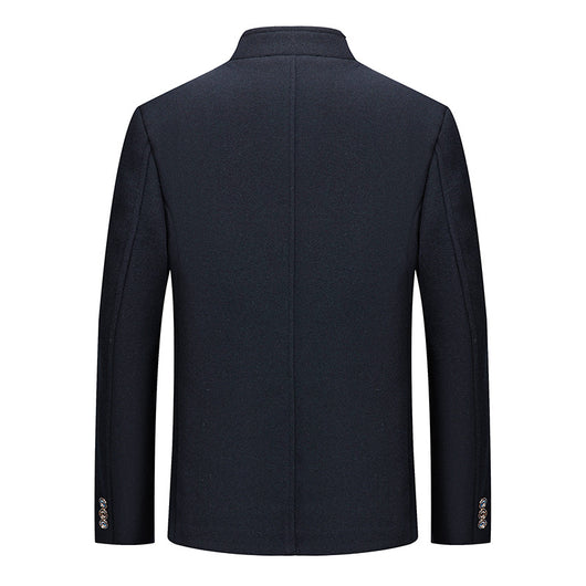 Traje Zhongshan de Lana Tweed con Cuello Mao - Elegancia Tailored Refinada - Image 5