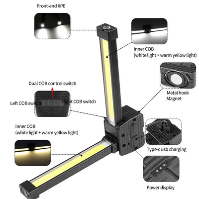Lámpara Profesional Plegable con Doble Luz LED - Image 3